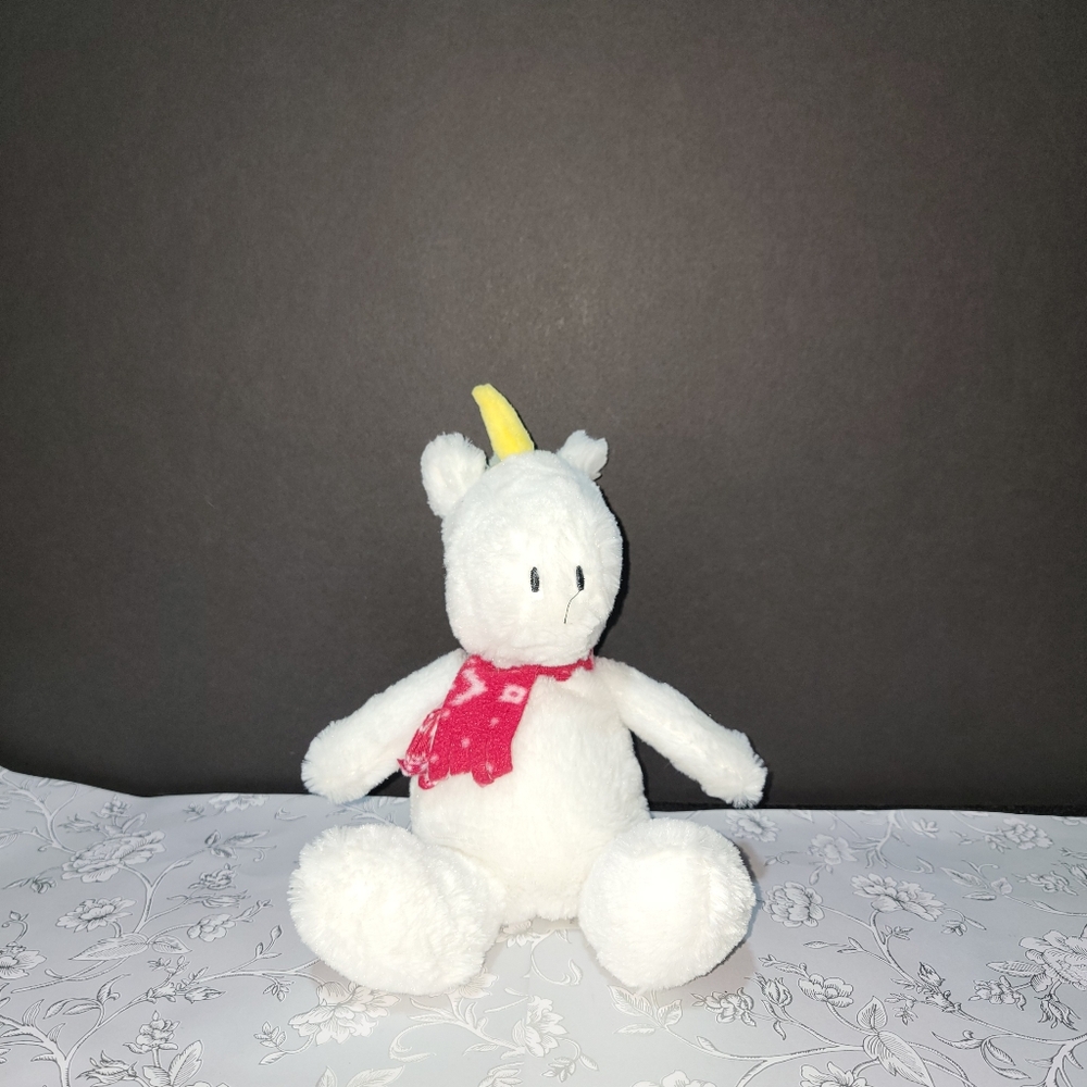 Animal Adventure Plush Target Unicorn Lovey Red Scraf White 7.5" Sitting 2019